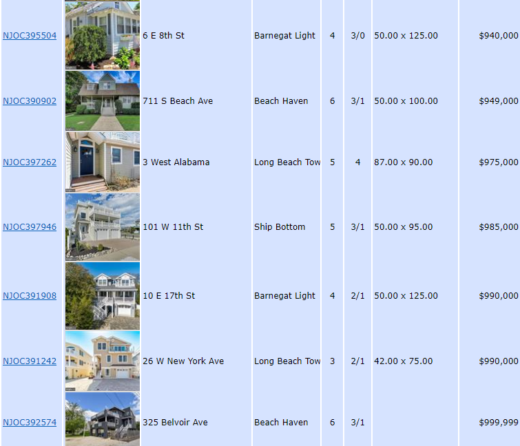 Monthly Home Sales on Long Beach Island | Sold Single Family Homes Condos Duplexes on LBI NJ